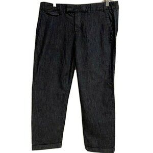Gap Blue Denim Dark Wash Cuffed Ankle Capri Crop Jeans 8 Regular Stretch 32x25